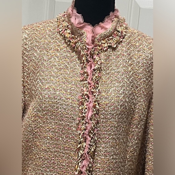 DANA BUCHMAN BOUCLE TWEED
BLAZER JACKET, OFFICE SIREN, PINK/ TAUPE SIZE 10 - Picture 8 of 13